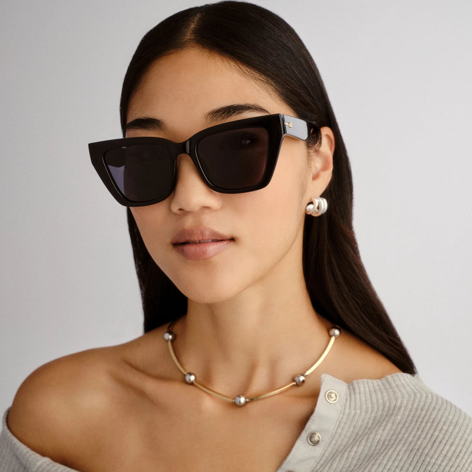Le Specs Le Coeur Sunglasses | Black Polarized