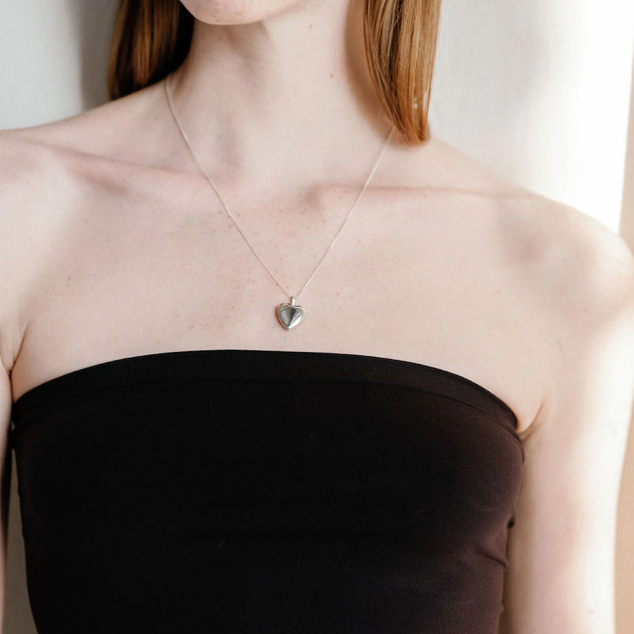 Classic Silver Heart Locket Necklace — Lisbeth