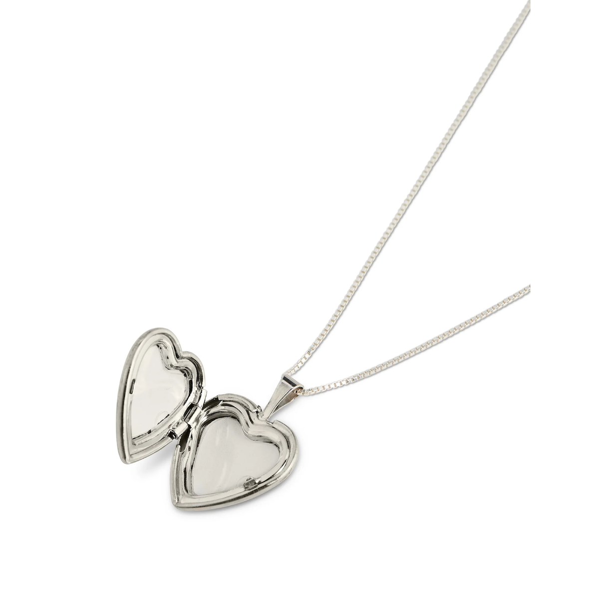 Lisbeth Classic Heart Locket Necklace - Silver - Public Mercantile