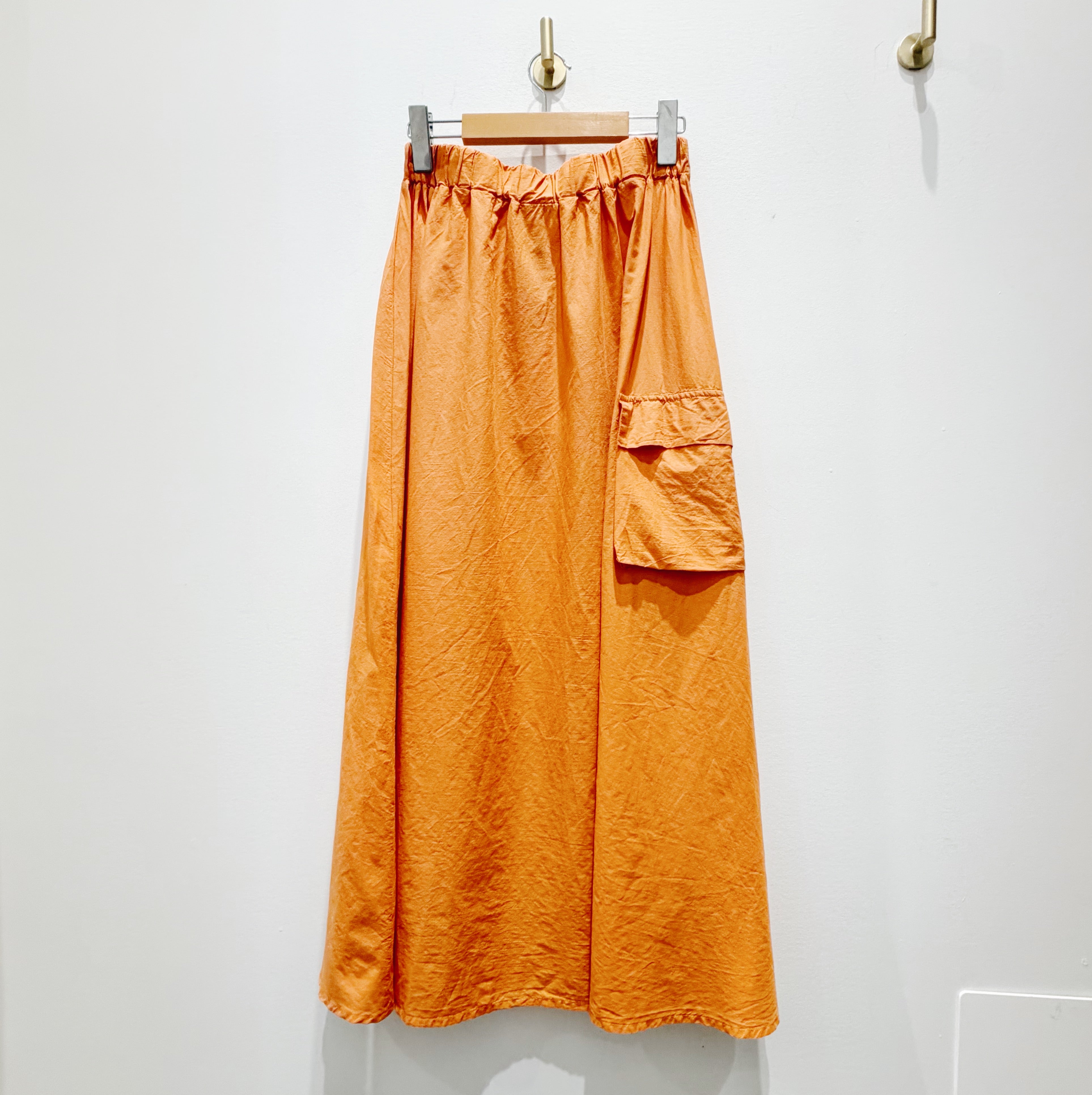 Cotton Maxi Skirt — Orange