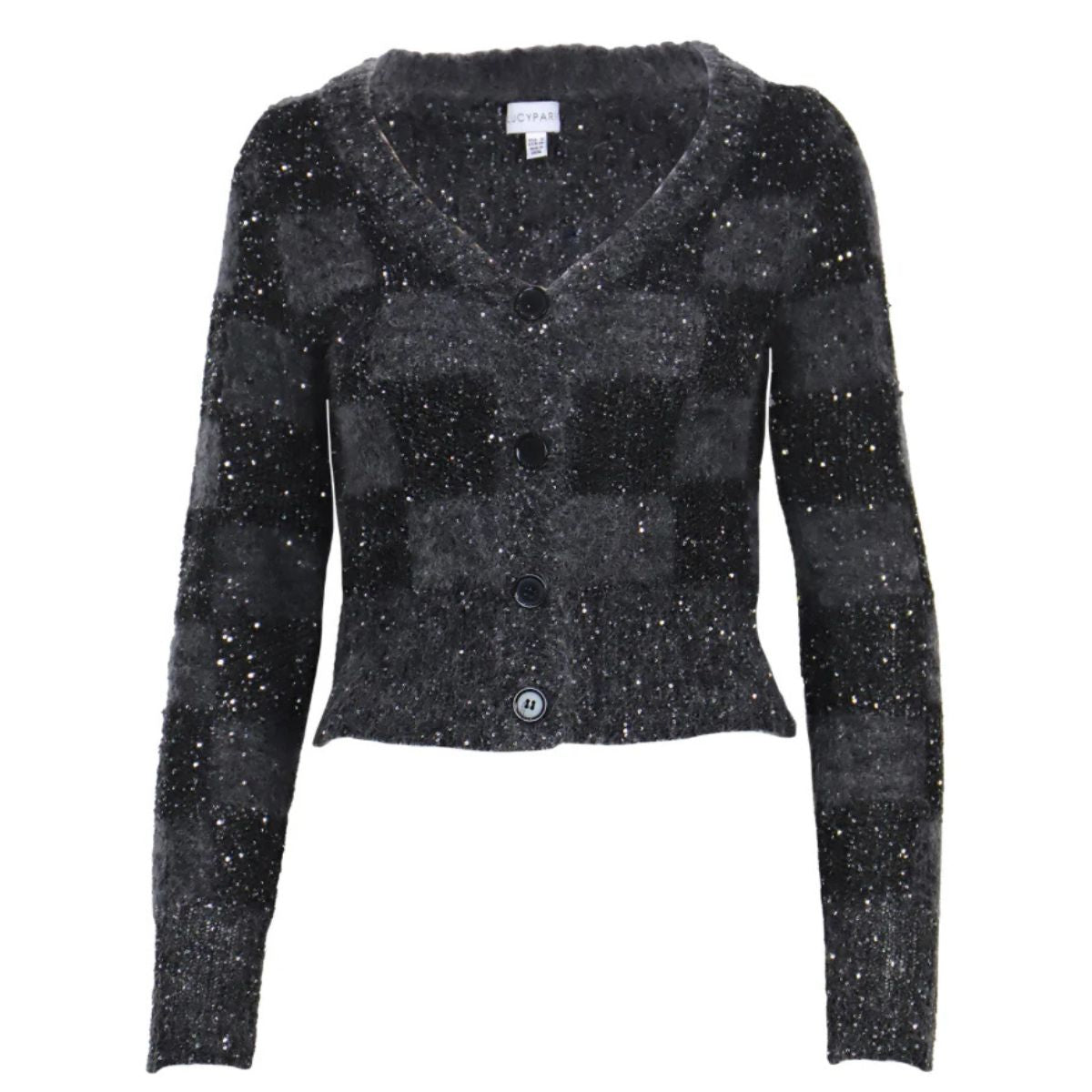Lucy Paris Glenn Sequined Cardigan — Dark Grey