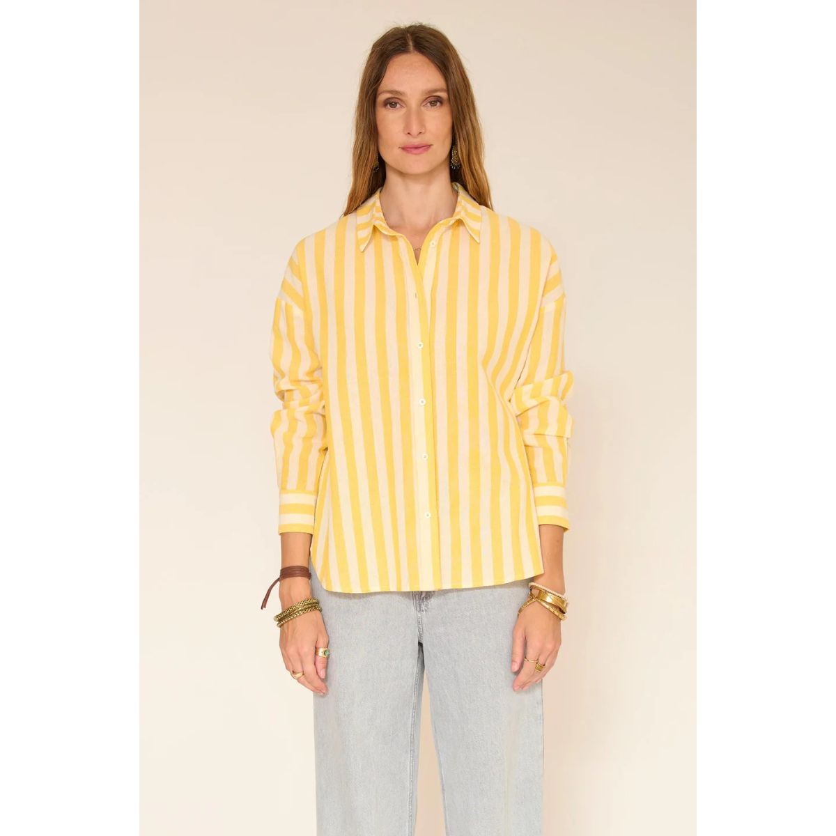 Curtis Cotton Striped Blouse — Yellow Sun - Public Mercantile