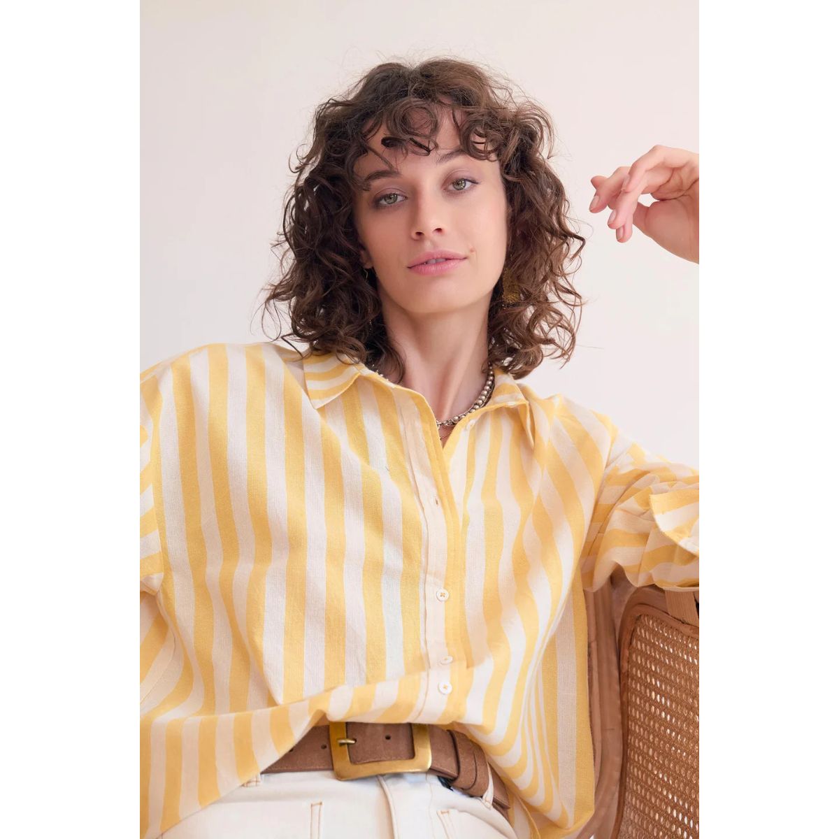 Curtis Cotton Striped Blouse — Yellow Sun - Public Mercantile