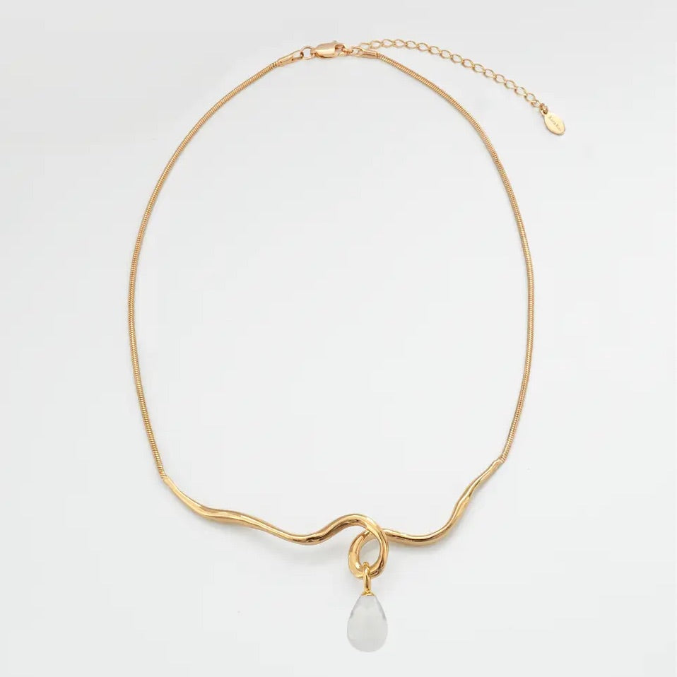Maeva Necklace + Ice Drop Charm Gold - Kara Yoo