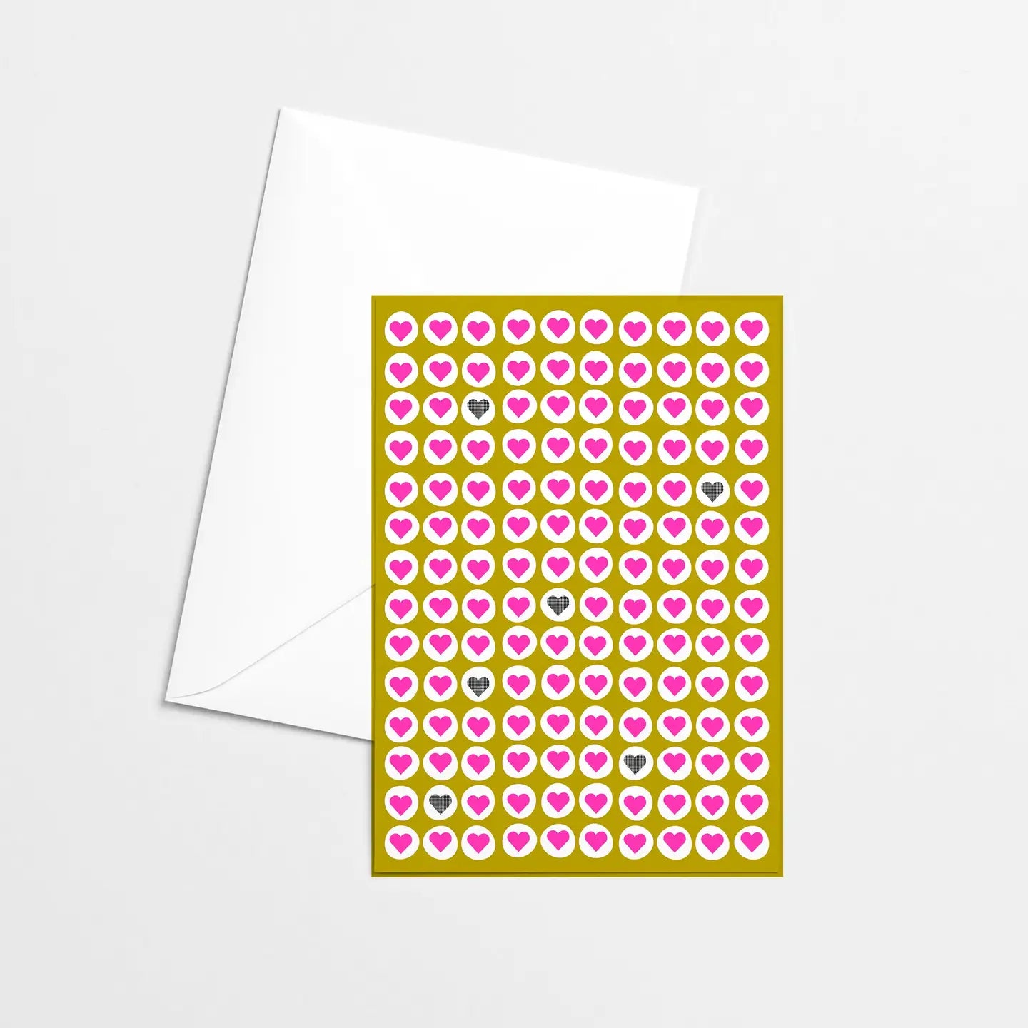 Mini Hearts Love Risograph Card