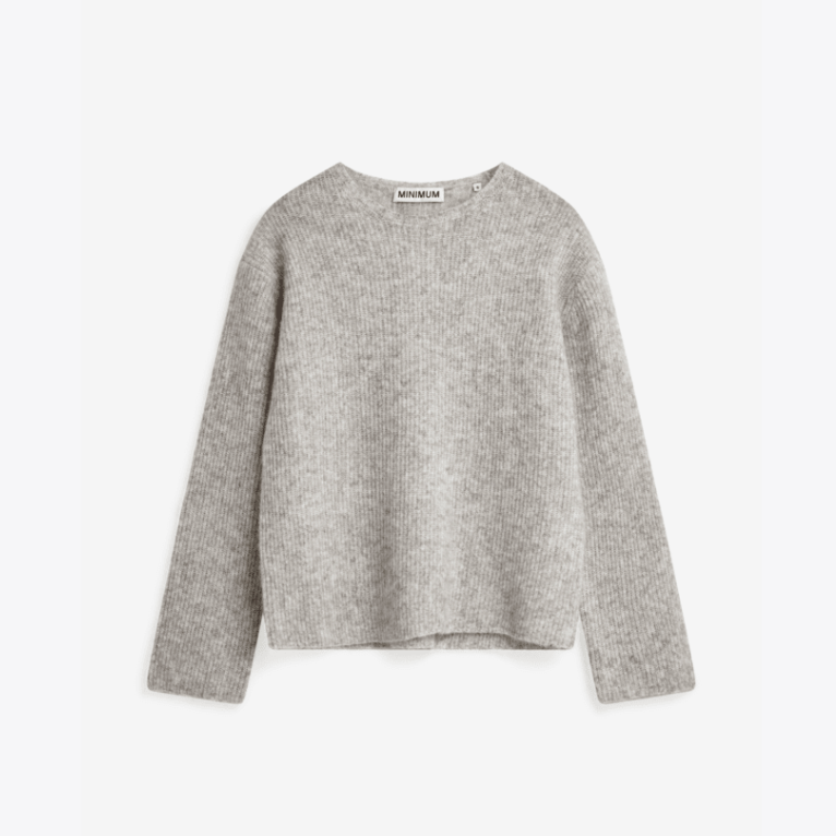 Minimum Calaha Mohair Jumper — Light Grey Melange - Public Mercantile