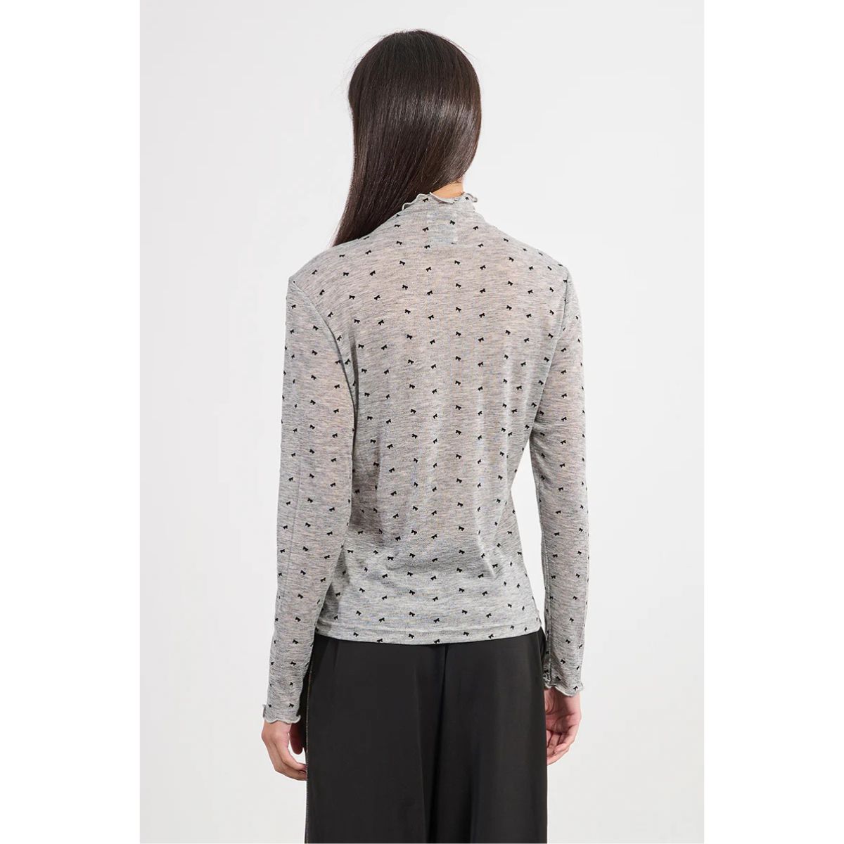 Bow Print Undershirt — Grey