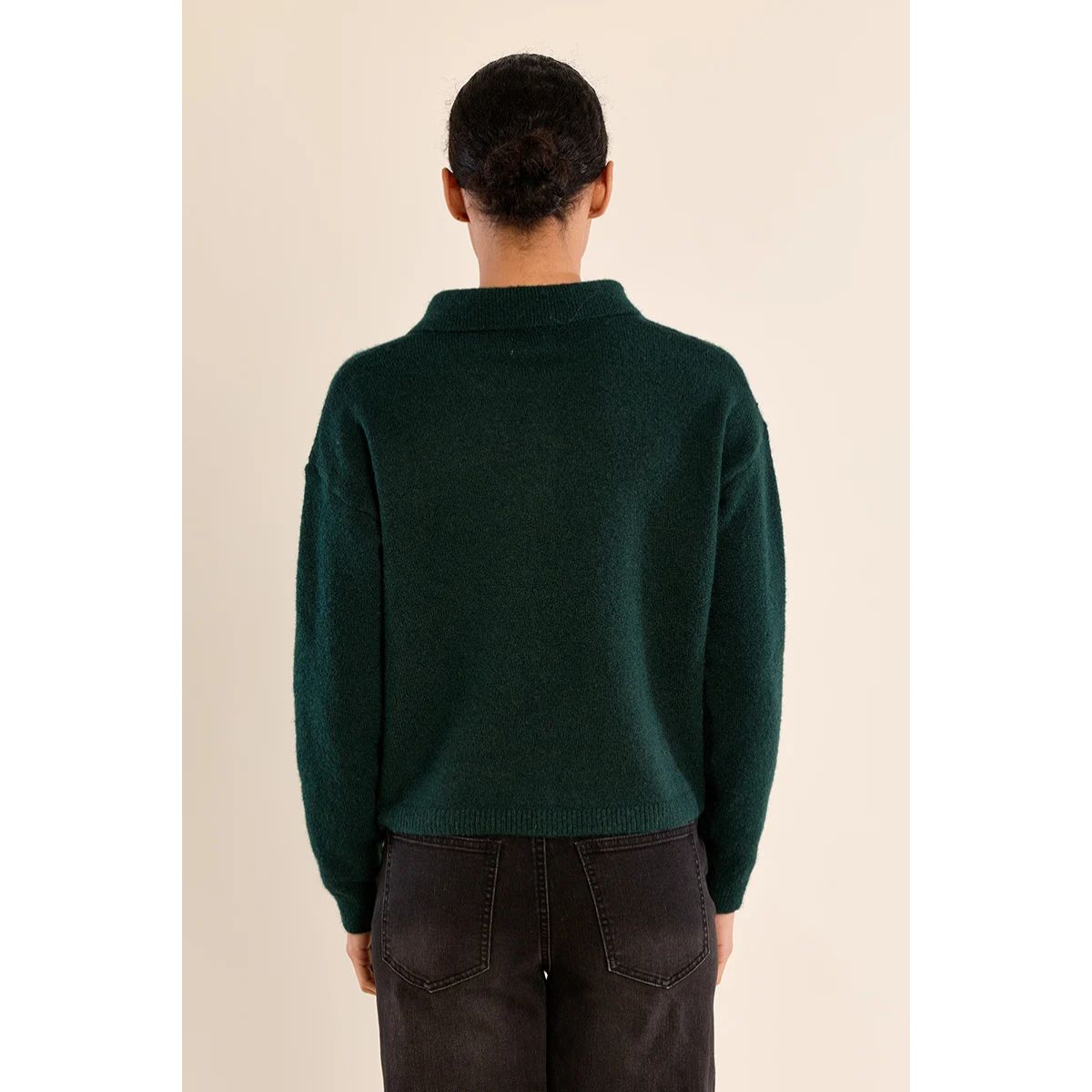 Collared Button Sweater — Forest Green - Public Mercantile