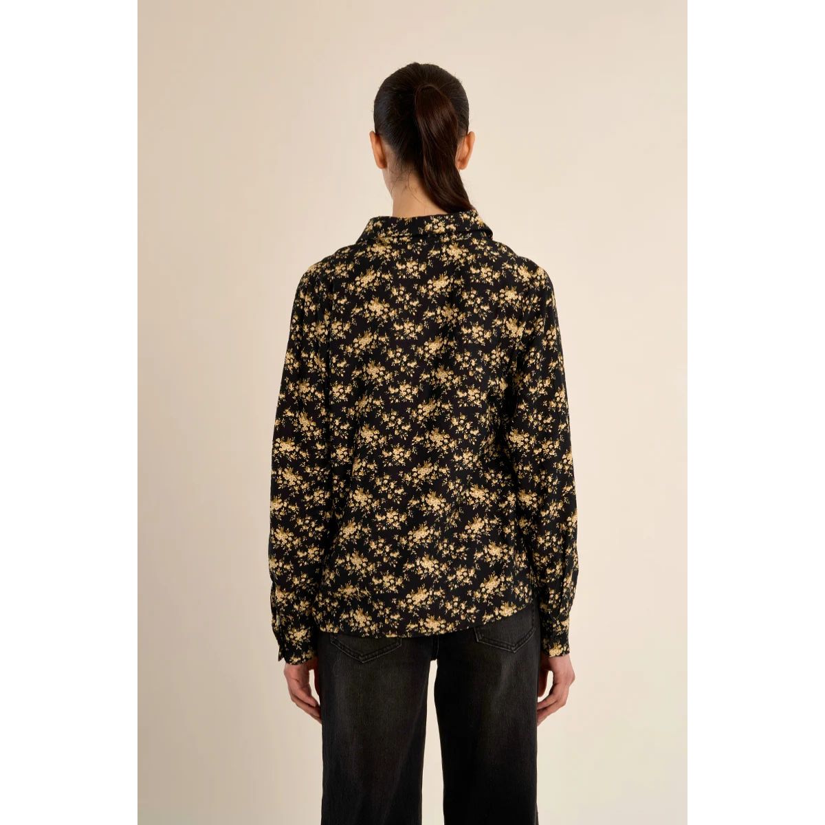 Floral Button-Up Shirt — Black - Public Mercantile
