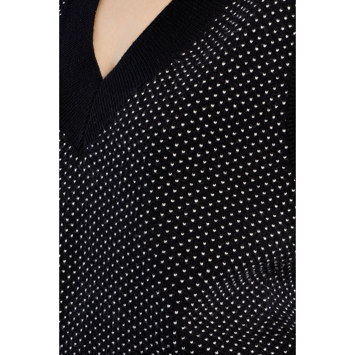Polka Dot Sweater Vest — Black - Public Mercantile