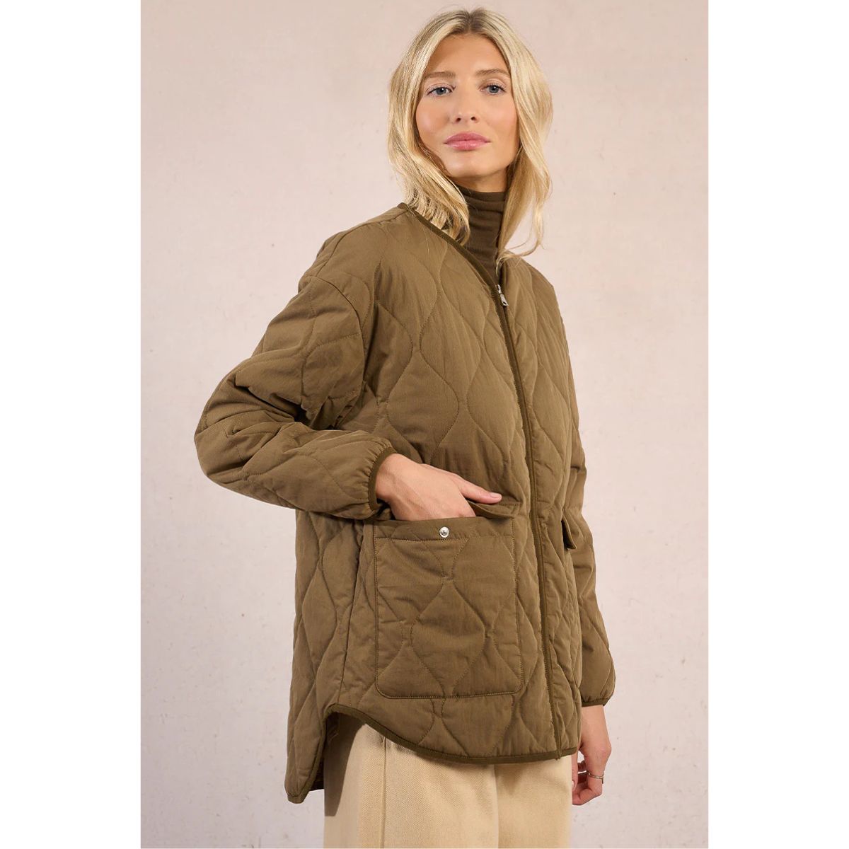 Quilted Jacket — Khaki