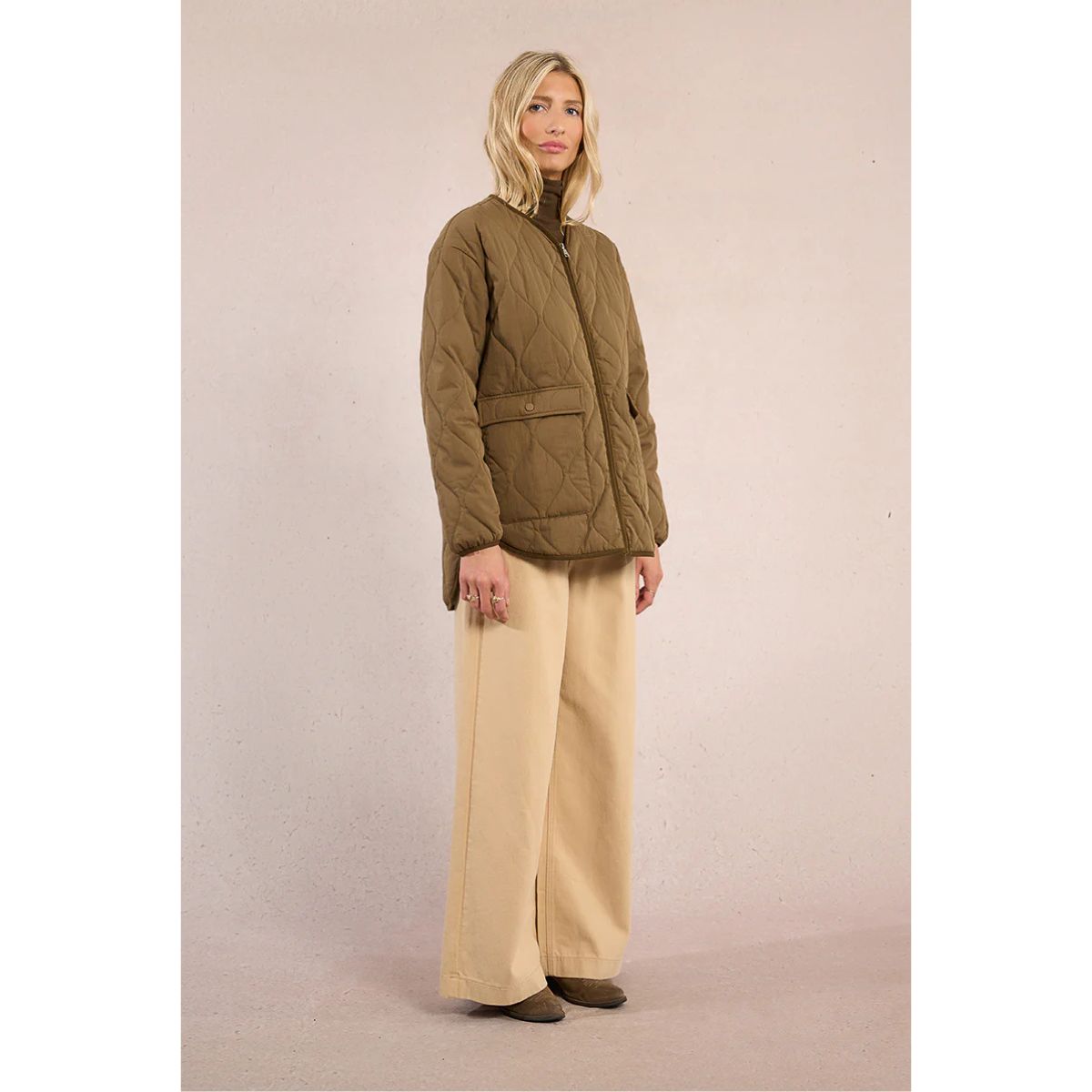 Quilted Jacket — Khaki