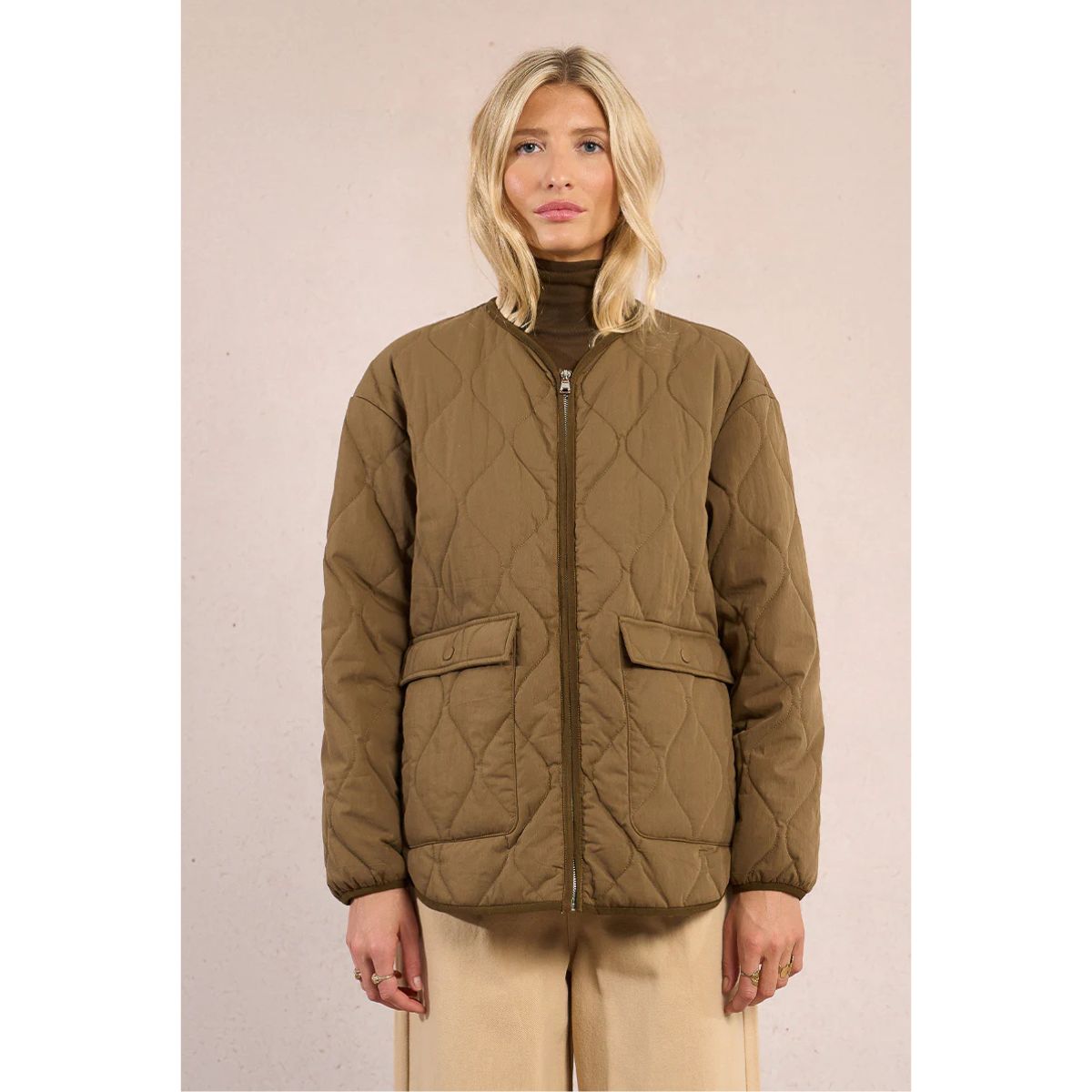 Quilted Jacket — Khaki