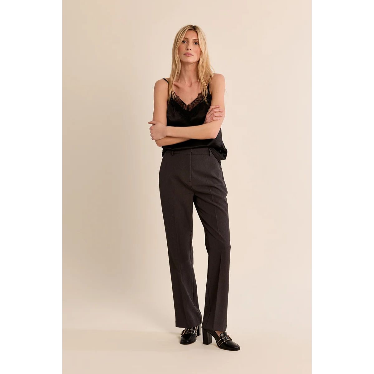 Satin Lace Camisole — Black - Public Mercantile