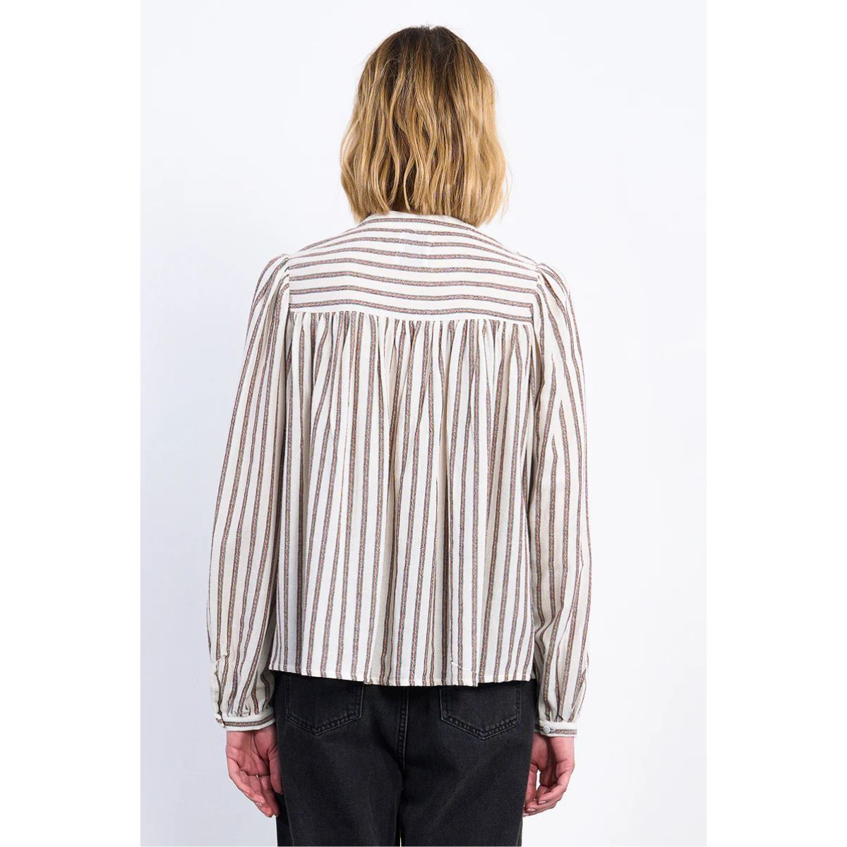 Striped Cotton Shirt — Ecru