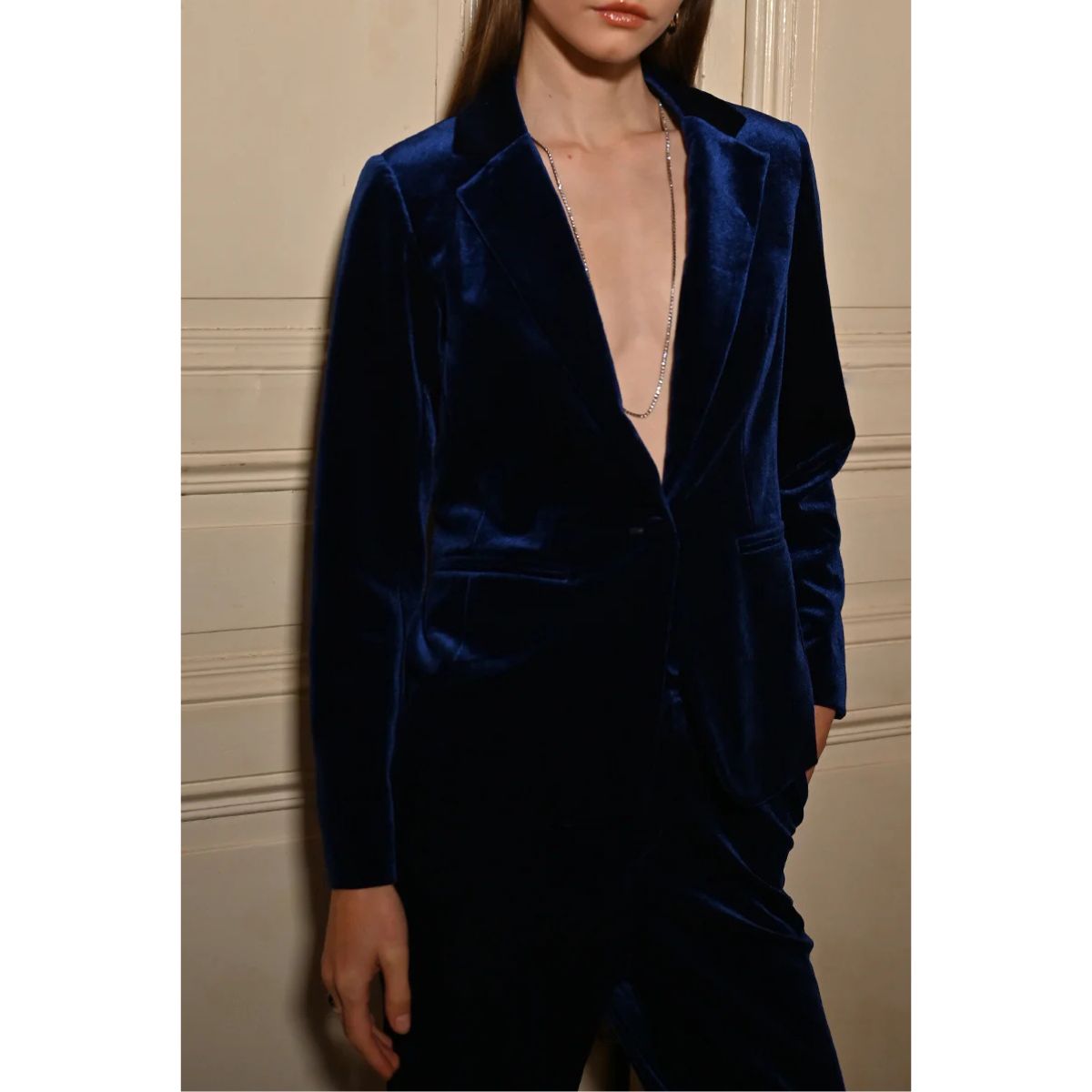 Velvet Jacket — Cobalt Blue