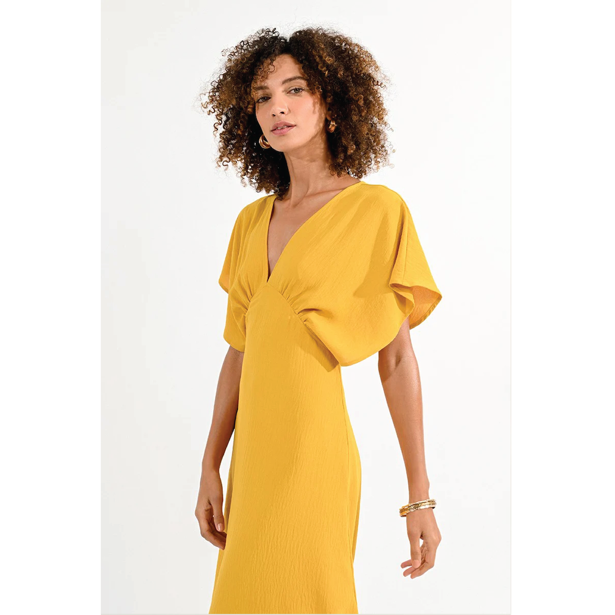 Mango mustard ffit dress