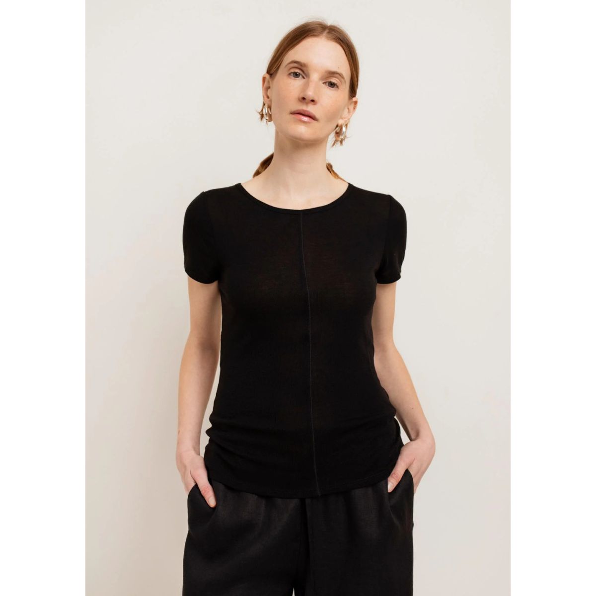Paper Label Echo Sheer T-Shirt — Black - Public Mercantile