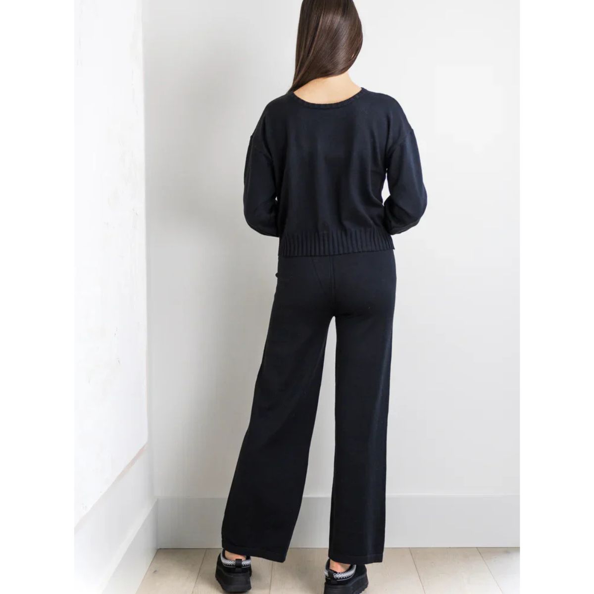 Odette Knit Pant Set — Black