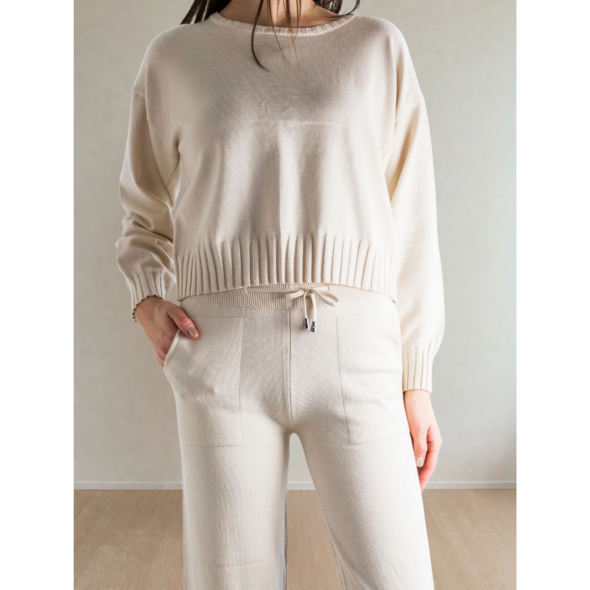 Odette Knit Pant Set — Ivory