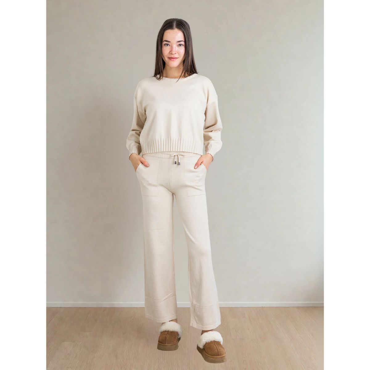Odette Knit Pant Set — Ivory