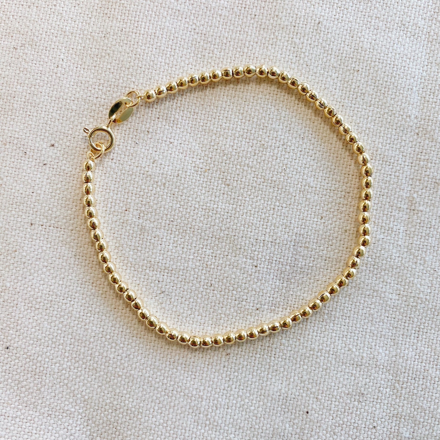 18k Gold Filled Small Beaded Bracelet — Public Jewellery