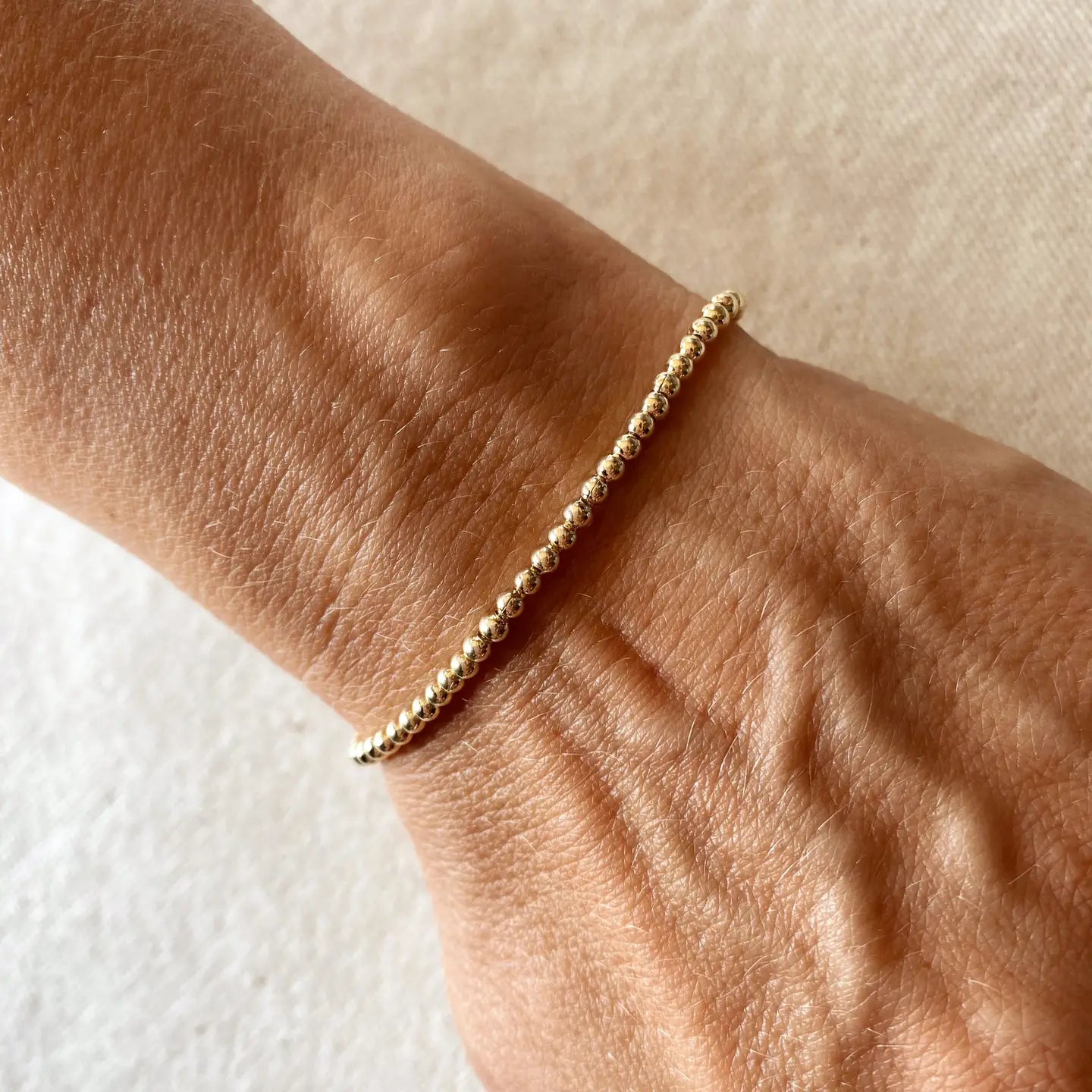 18k Gold Filled Small Beaded Bracelet — Public Jewellery