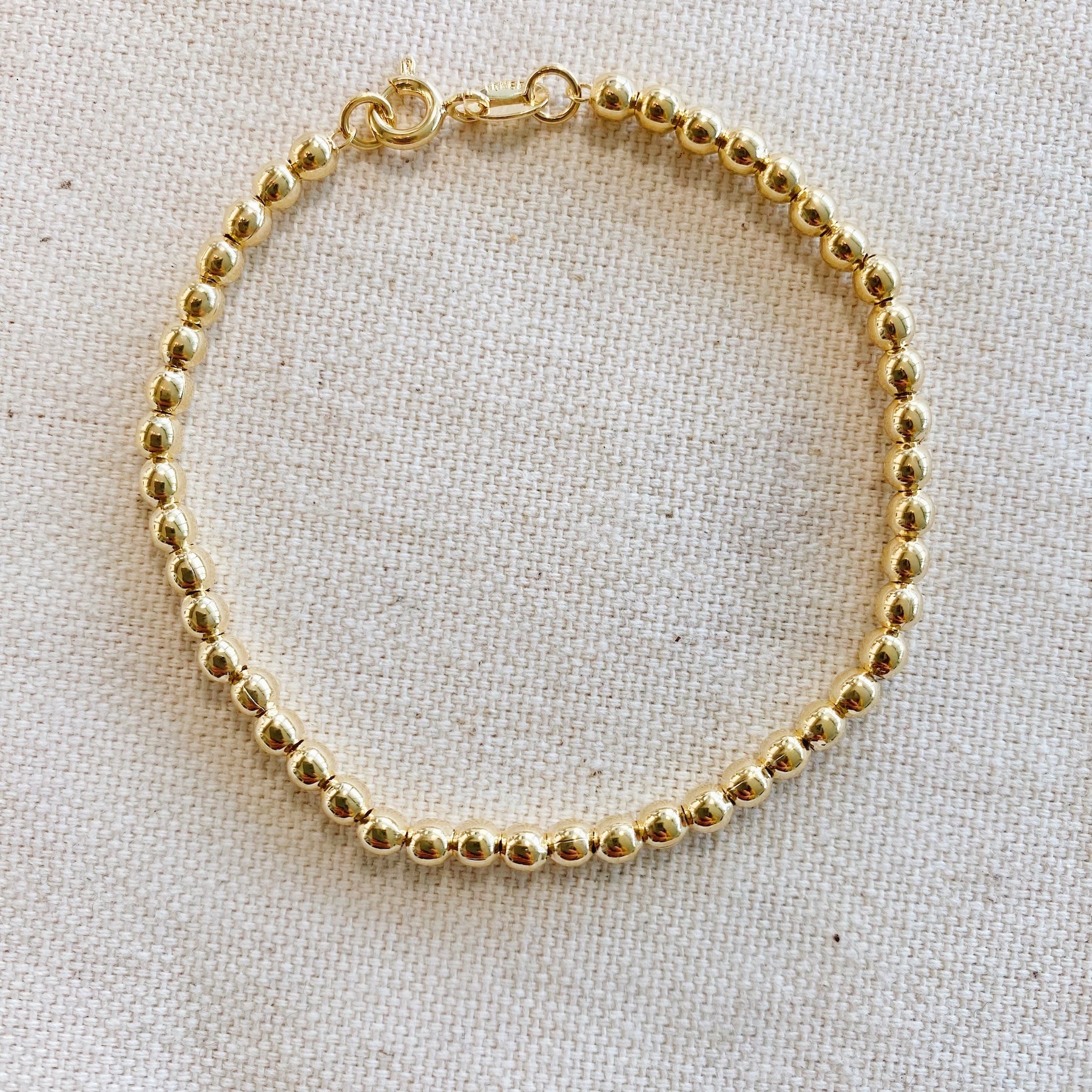 18k Gold Filled Medium Beaded Bracelet — Public Jewellery