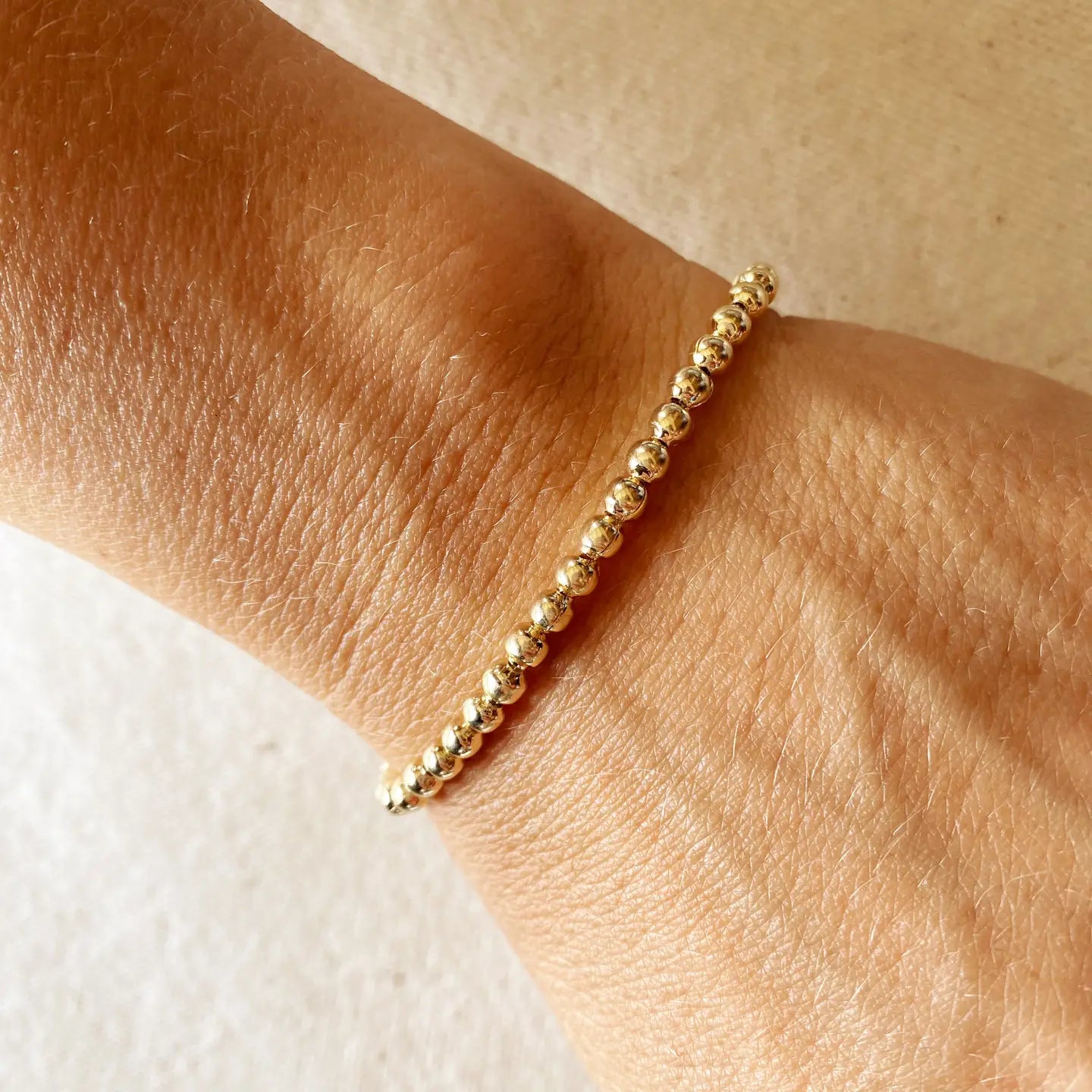 18k Gold Filled Medium Beaded Bracelet — Public Jewellery