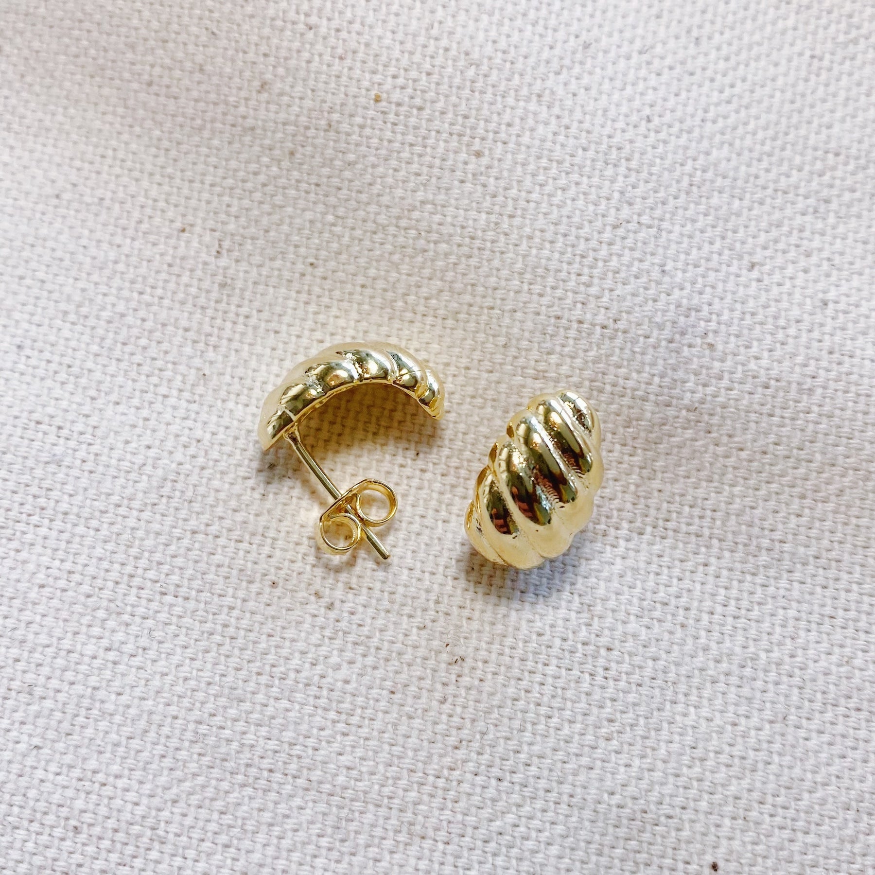 18k Gold Filled Croissant Stud Earrings — Public Jewellery