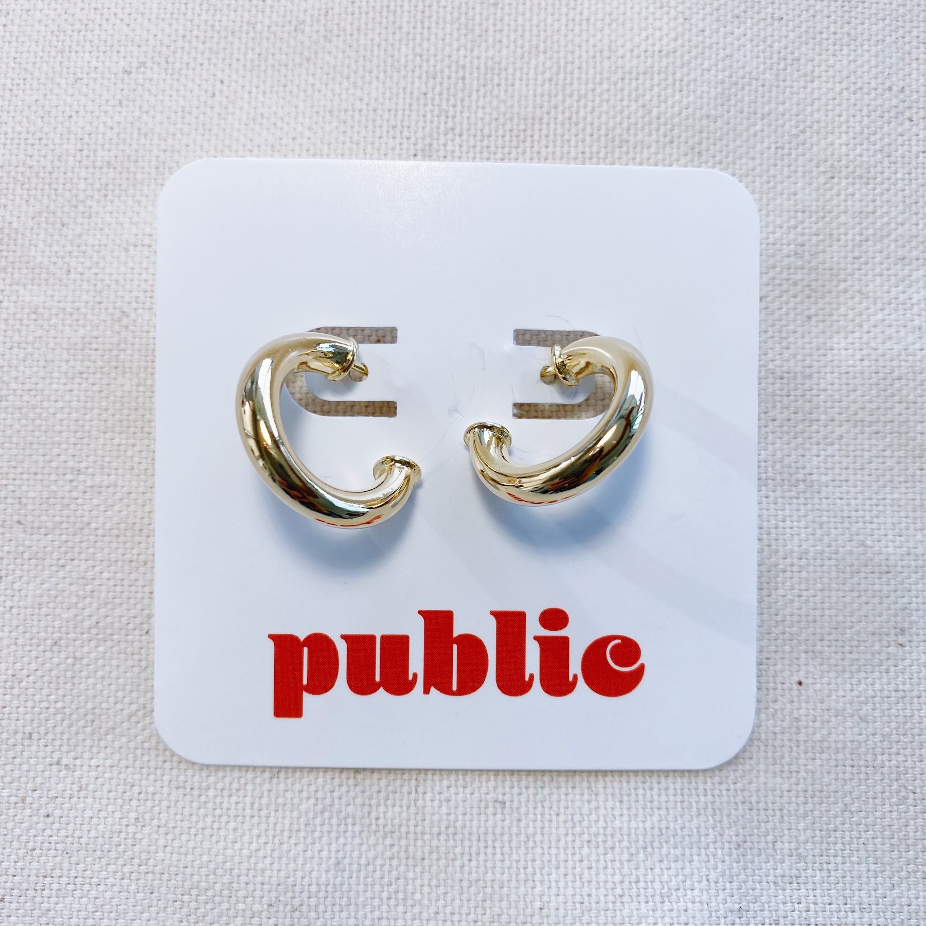 Boucles d'oreilles créoles tubulaires en or 18 carats — Public Jewellery