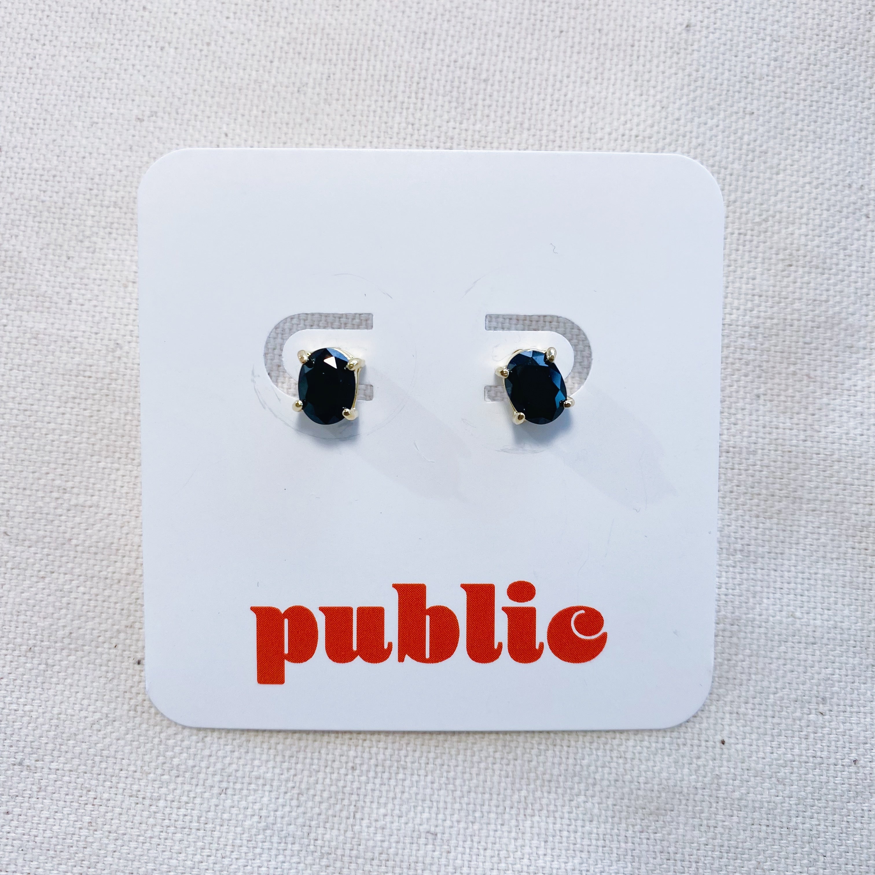 18k Gold Filled Black CZ Stud Earrings — Public Jewellery