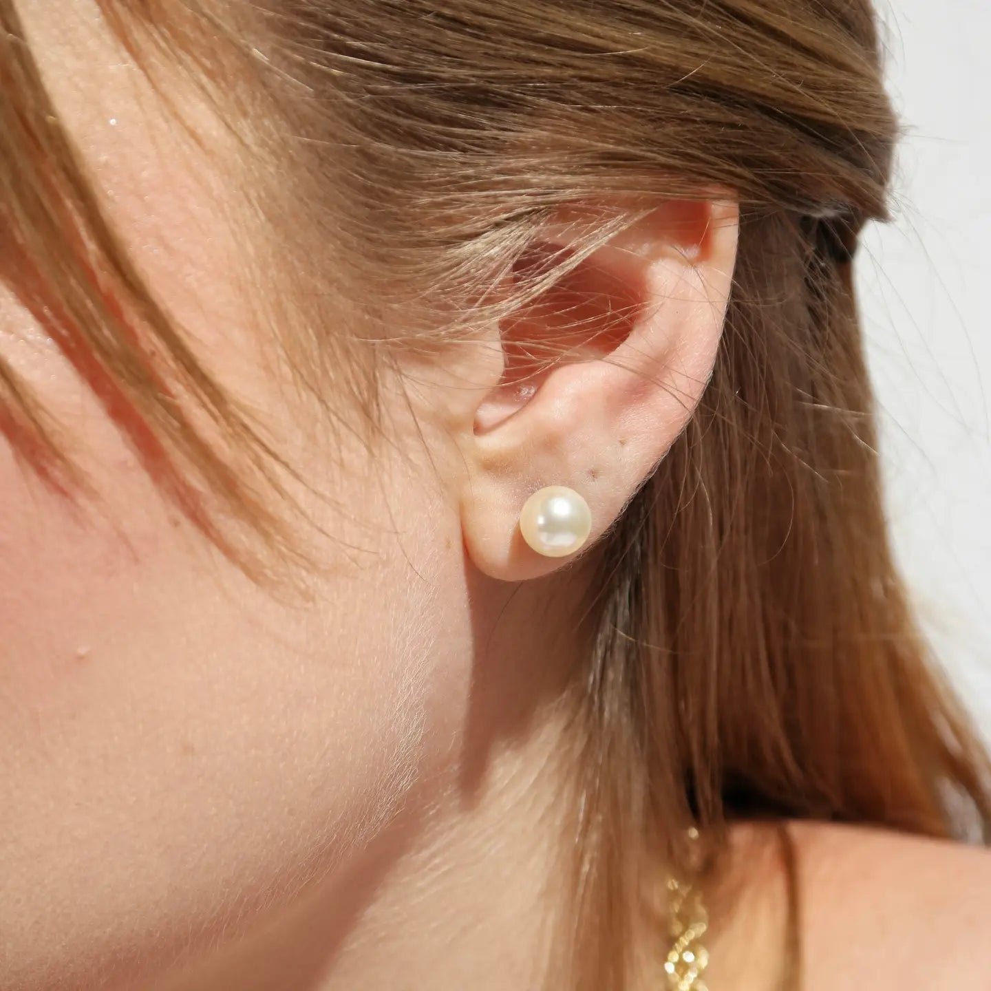 18k Gold Filled Pearl Stud Earrings — Public Jewellery