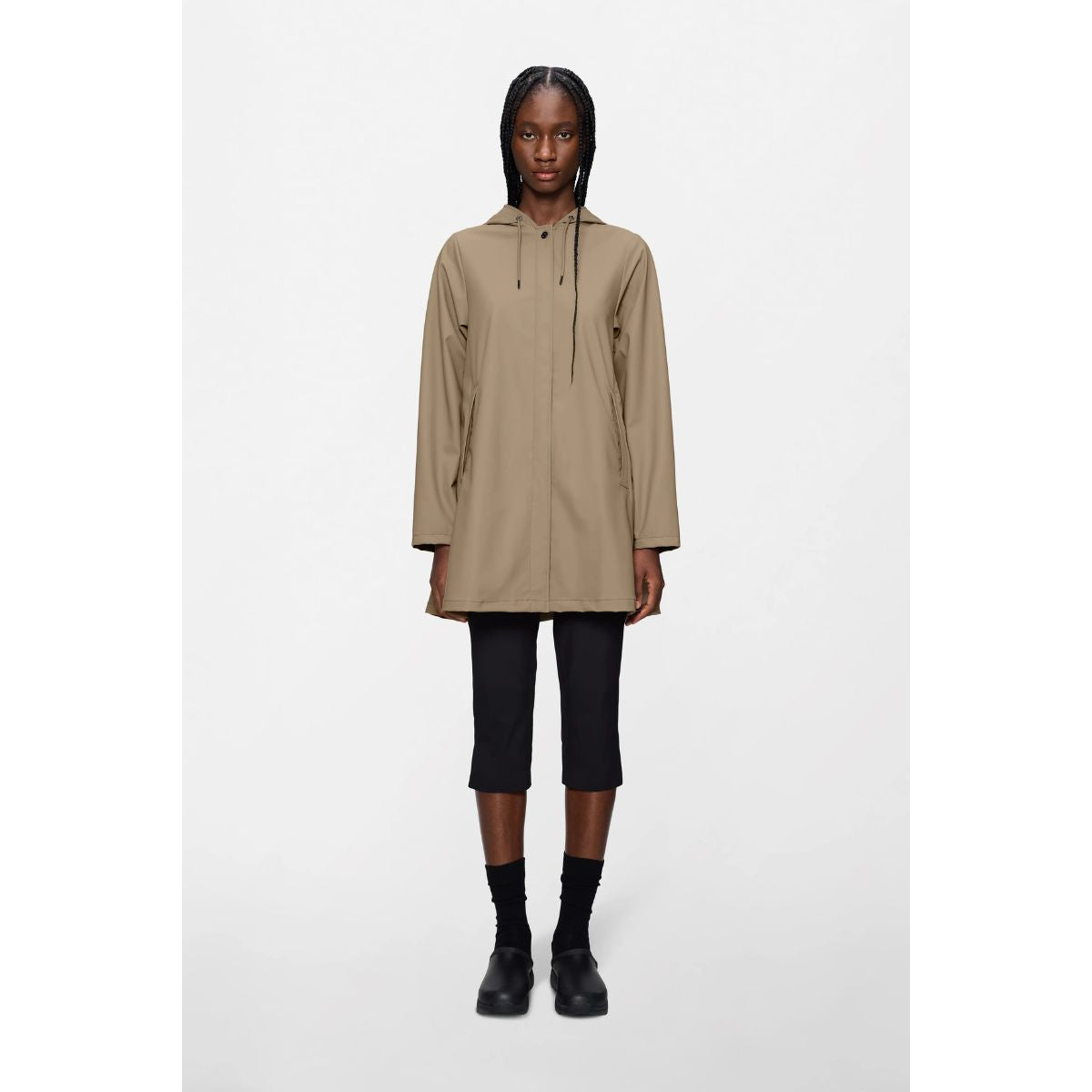 Rains A-Line W Jacket W3 — Beige - Public Mercantile