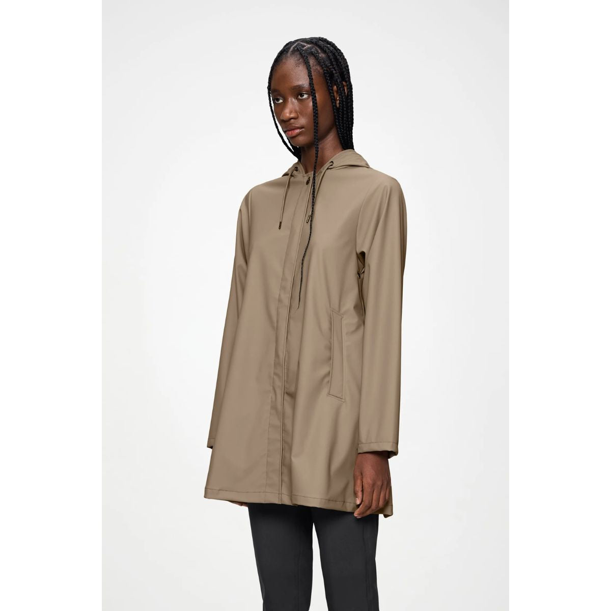 Rains A-Line W Jacket W3 — Beige - Public Mercantile