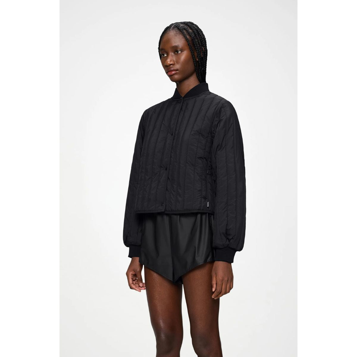 Rains Banja Liner Bomber W Jacket — Black - Public Mercantile