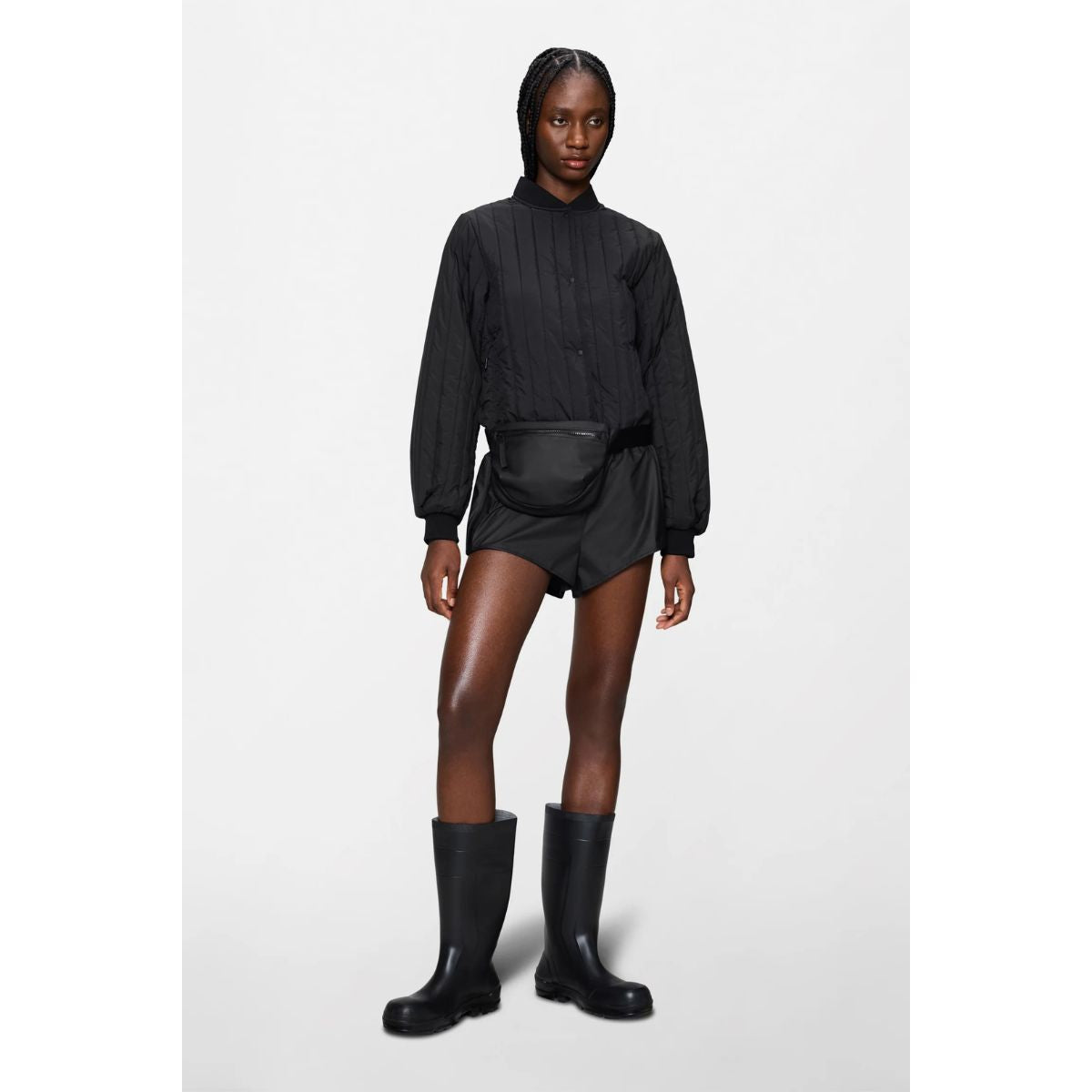Rains Banja Liner Bomber W Jacket — Black - Public Mercantile