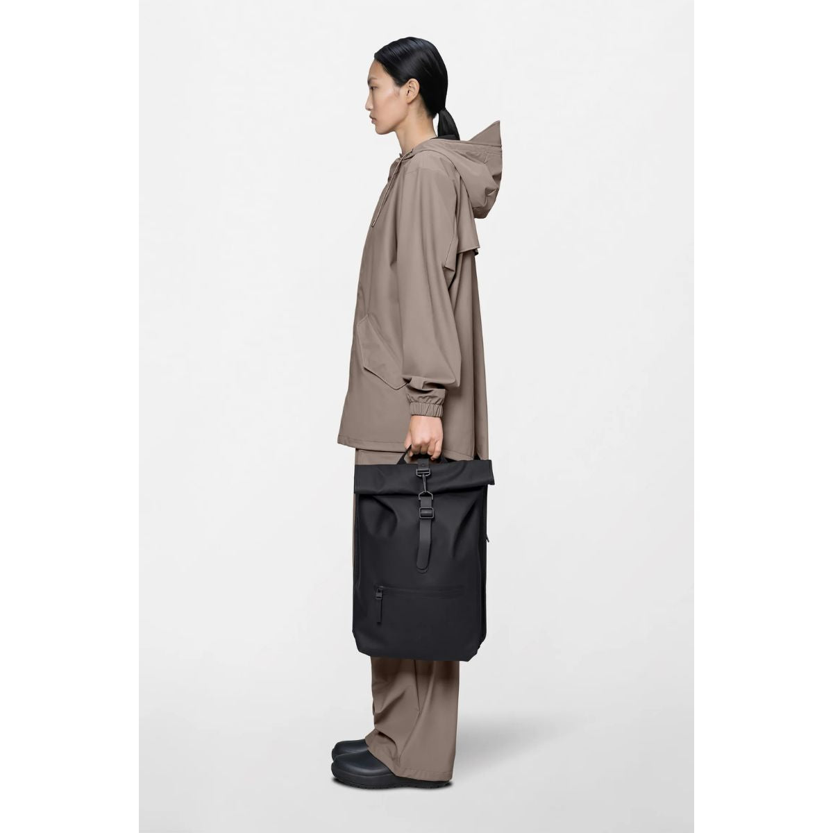 Rains Rolltop Rucksack — Black - Public Mercantile