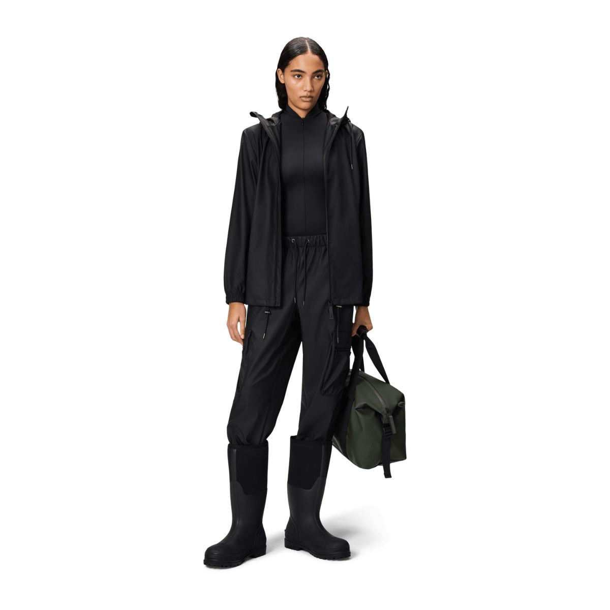 Veste longue coupe-vent Rains — Noir
