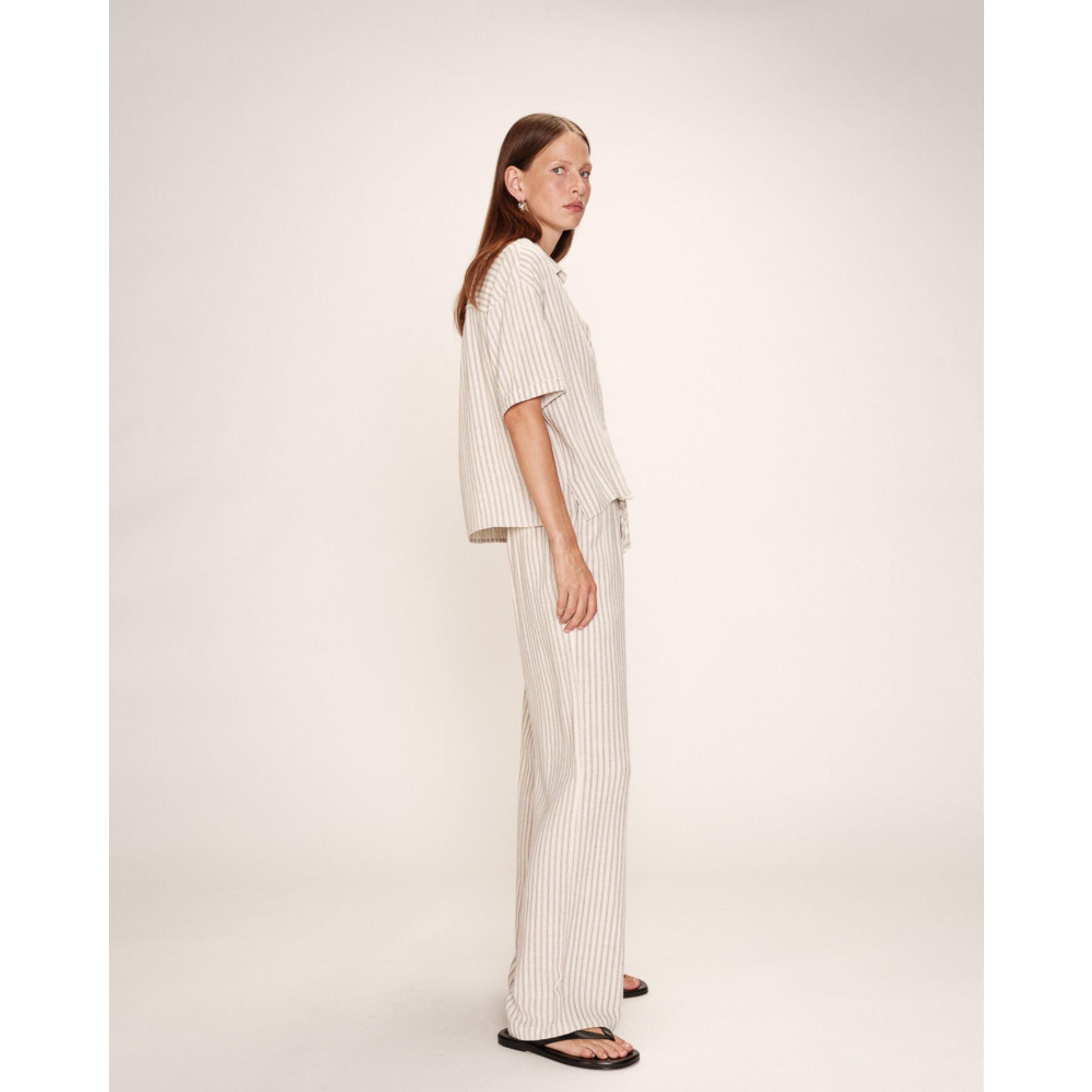 Raven Striped Linen Blend Pants