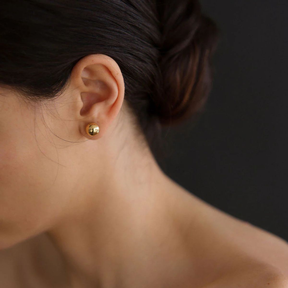 Roan Gold Stud Earrings — Lisbeth
