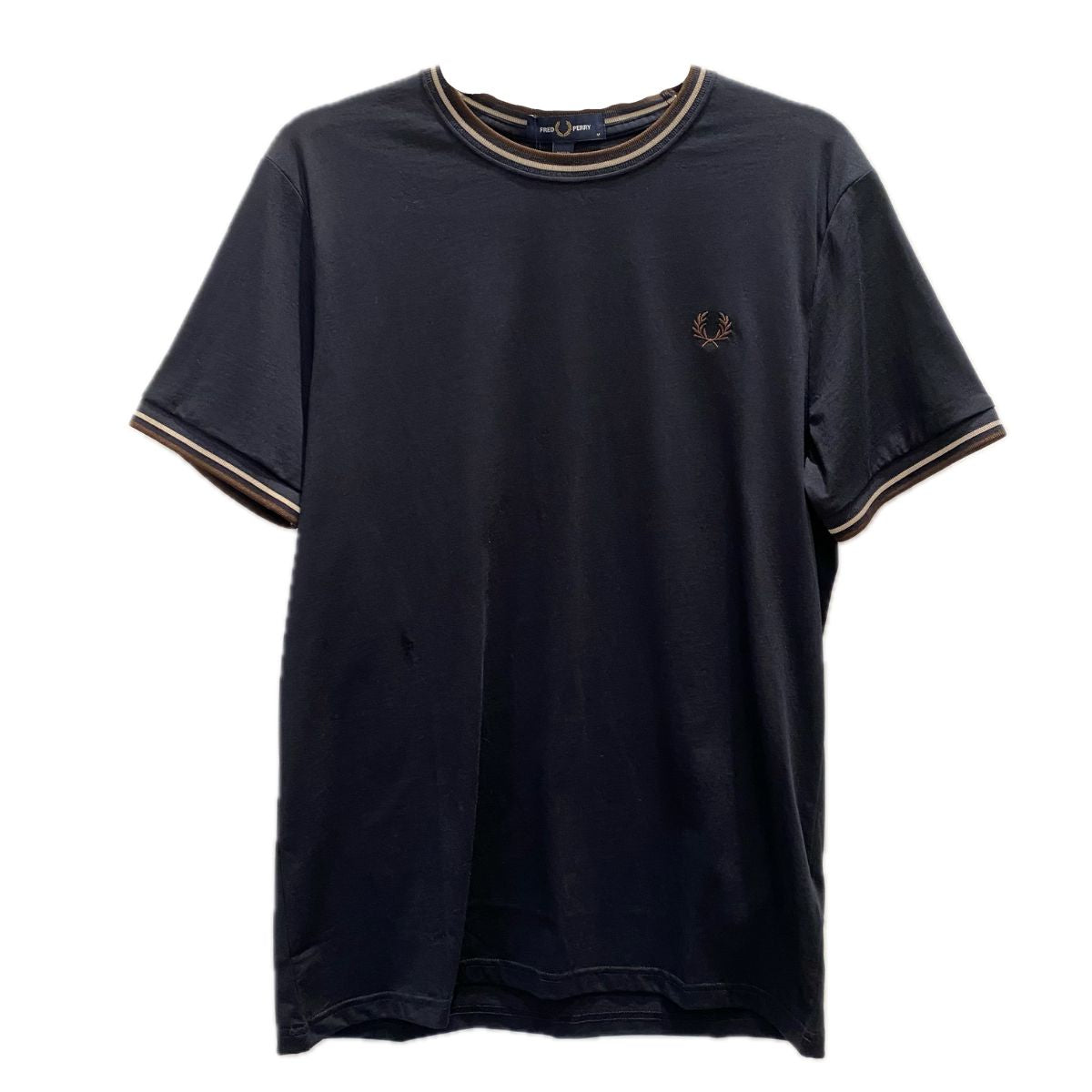 Fred Perry Twin Tipped T-Shirt - Navy / Warm Oat / Burnt Tobacco