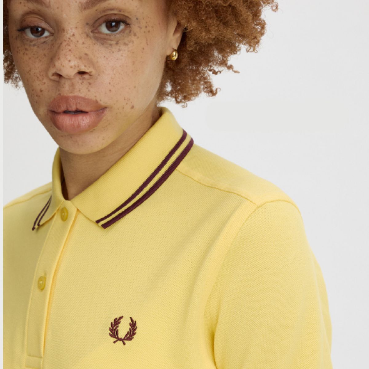 Fred Perry Twin-Tipped Shirt - Lemon Barley / Oxblood - Public Mercantile