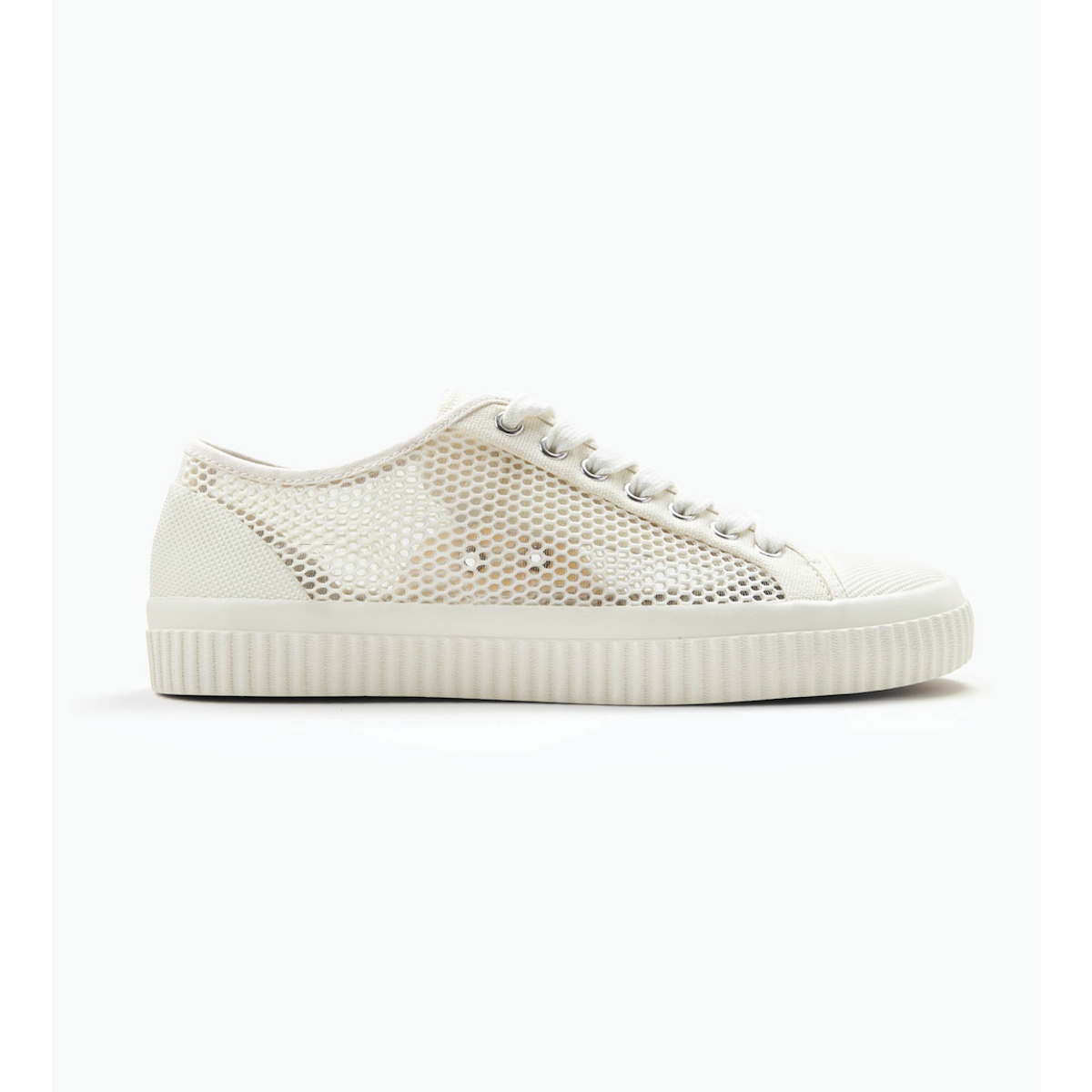 Fred Perry Hughes Mesh Plimsoll Shoe — Ecru/Warm Stone - Public Mercantile