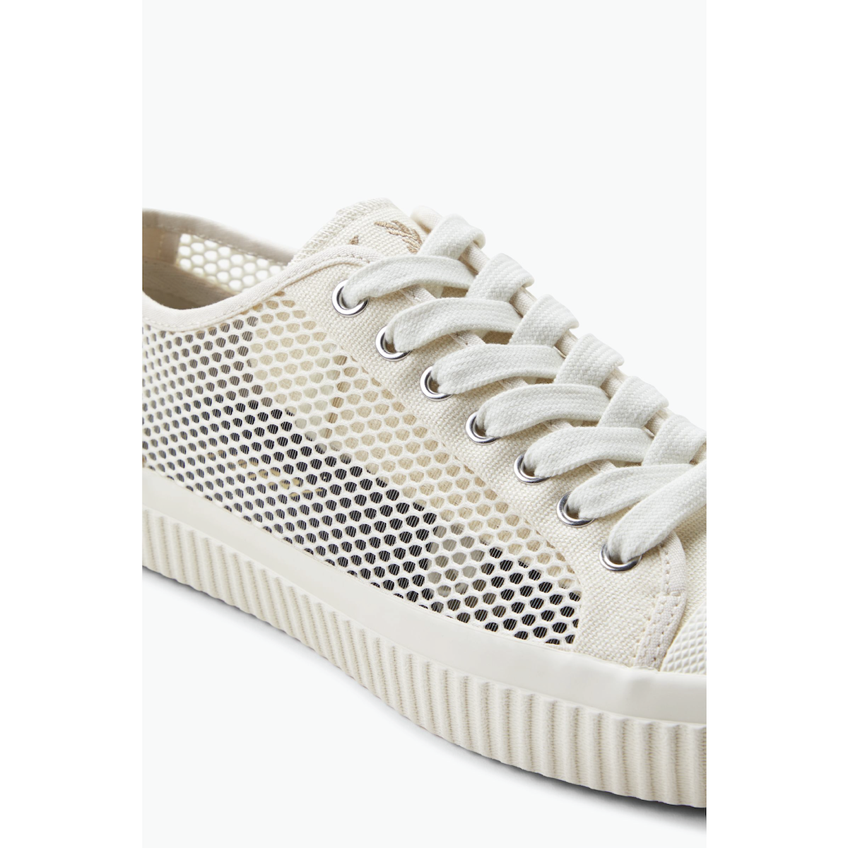 Fred Perry Hughes Mesh Plimsoll Shoe — Ecru/Warm Stone - Public Mercantile