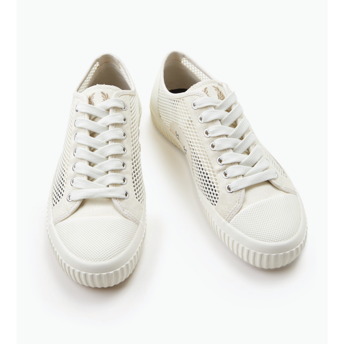 Fred Perry Hughes Mesh Plimsoll Shoe — Ecru/Warm Stone - Public Mercantile