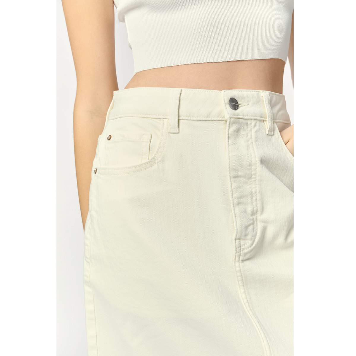 Warp + Weft Denim LIN Skirt — Cloud - Public Mercantile