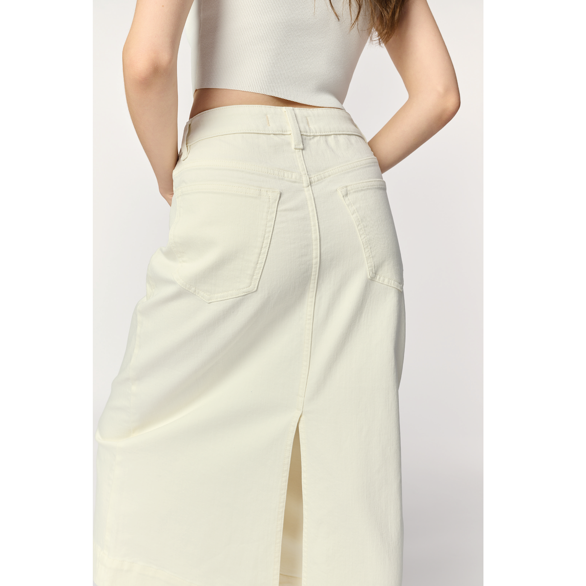 Warp + Weft Denim LIN Skirt — Cloud - Public Mercantile