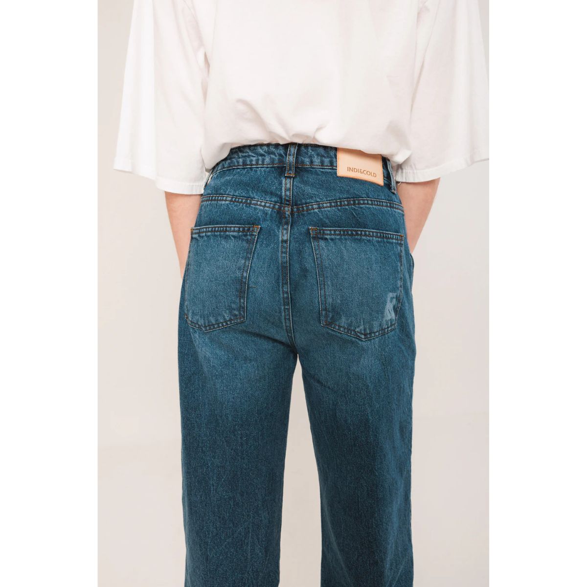 Washed French Front Denim Pants