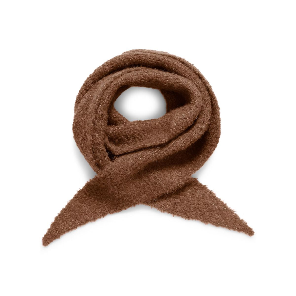 Wool Blend Triangle-Tip Scarf — Coffee Bean
